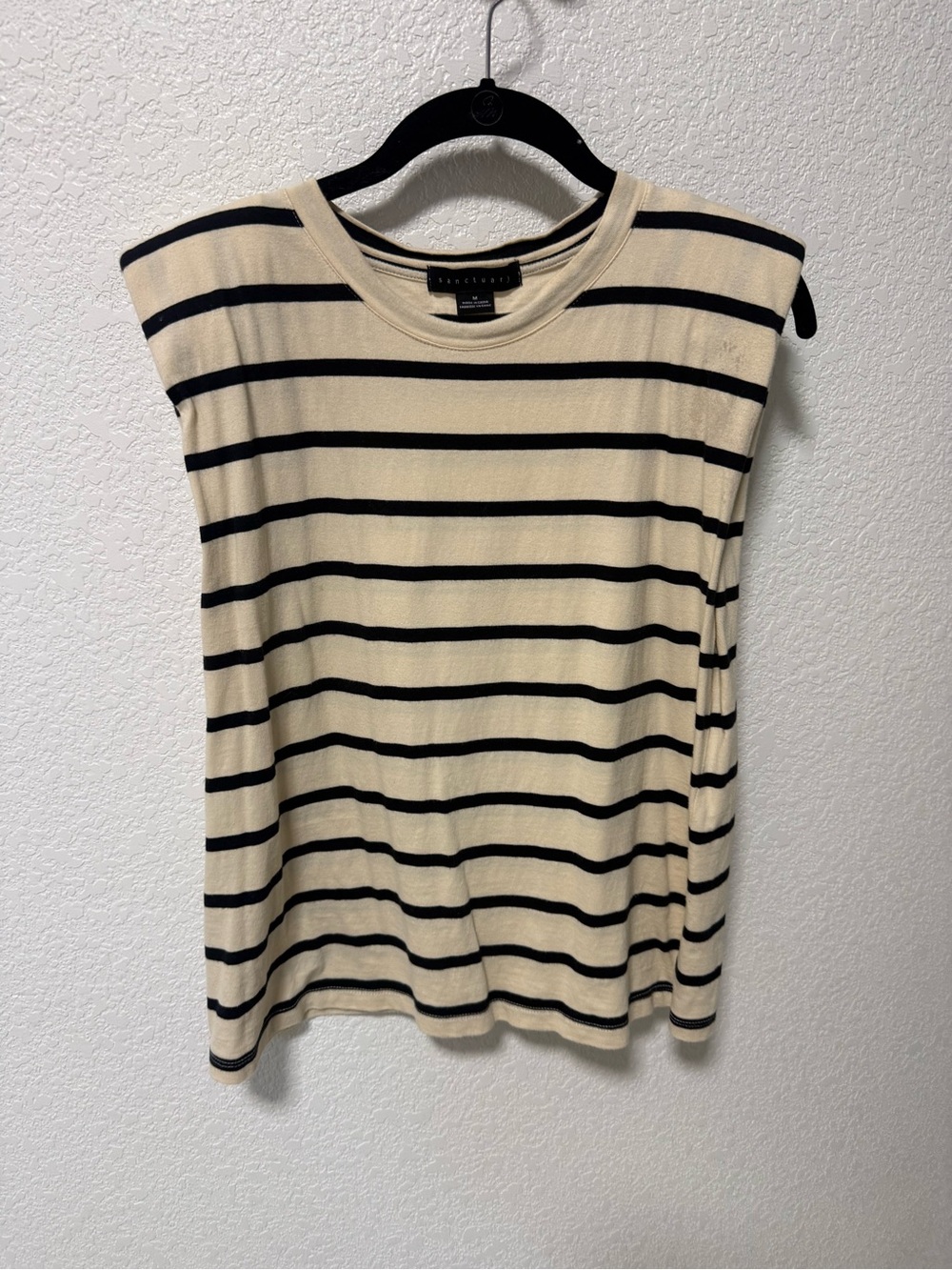Sanctuary Cream and Black Striped Sleeveless Tank